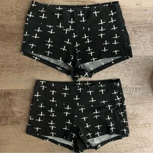 Black & White Cross booty shorts